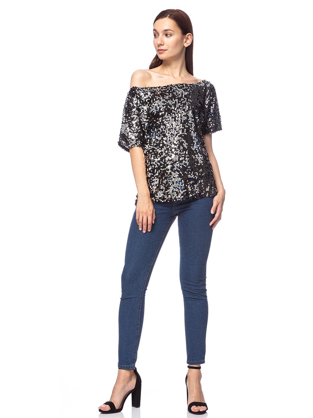 One Shoulder Sequin Top