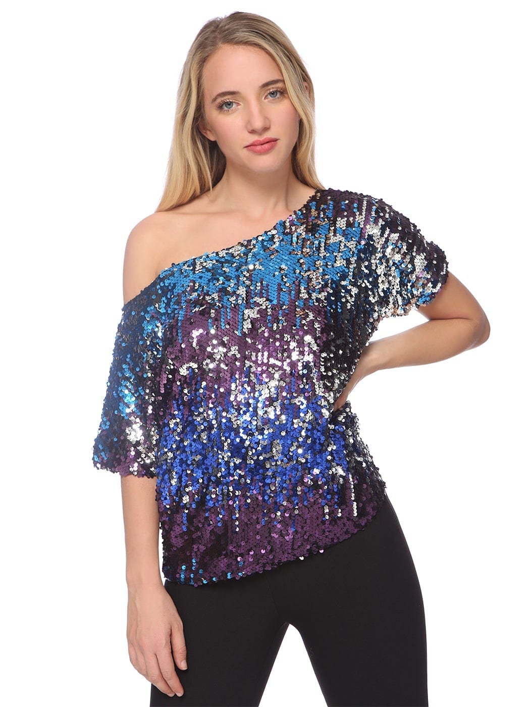 One Shoulder Sequin Top