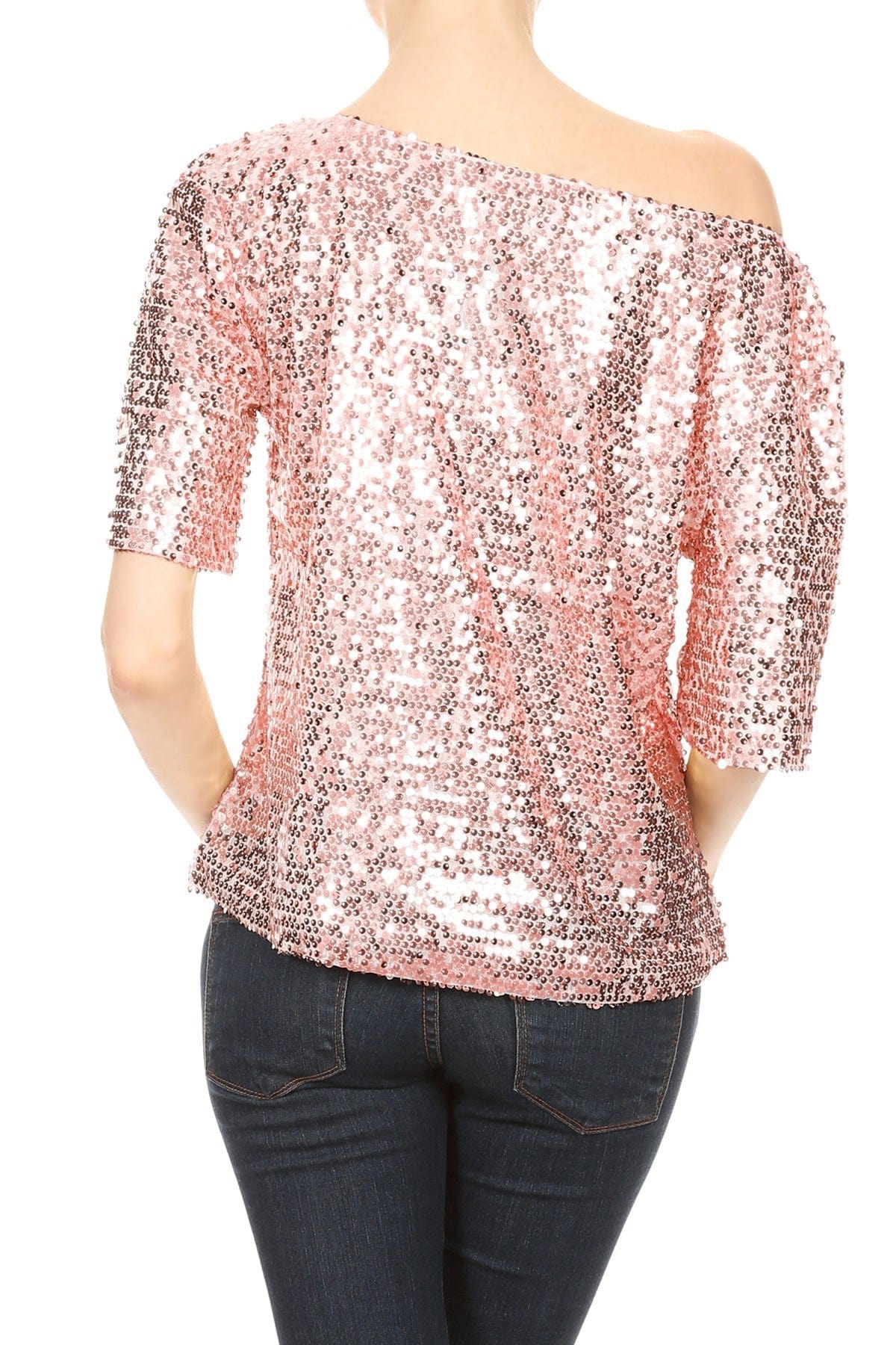 One Shoulder Sequin Top