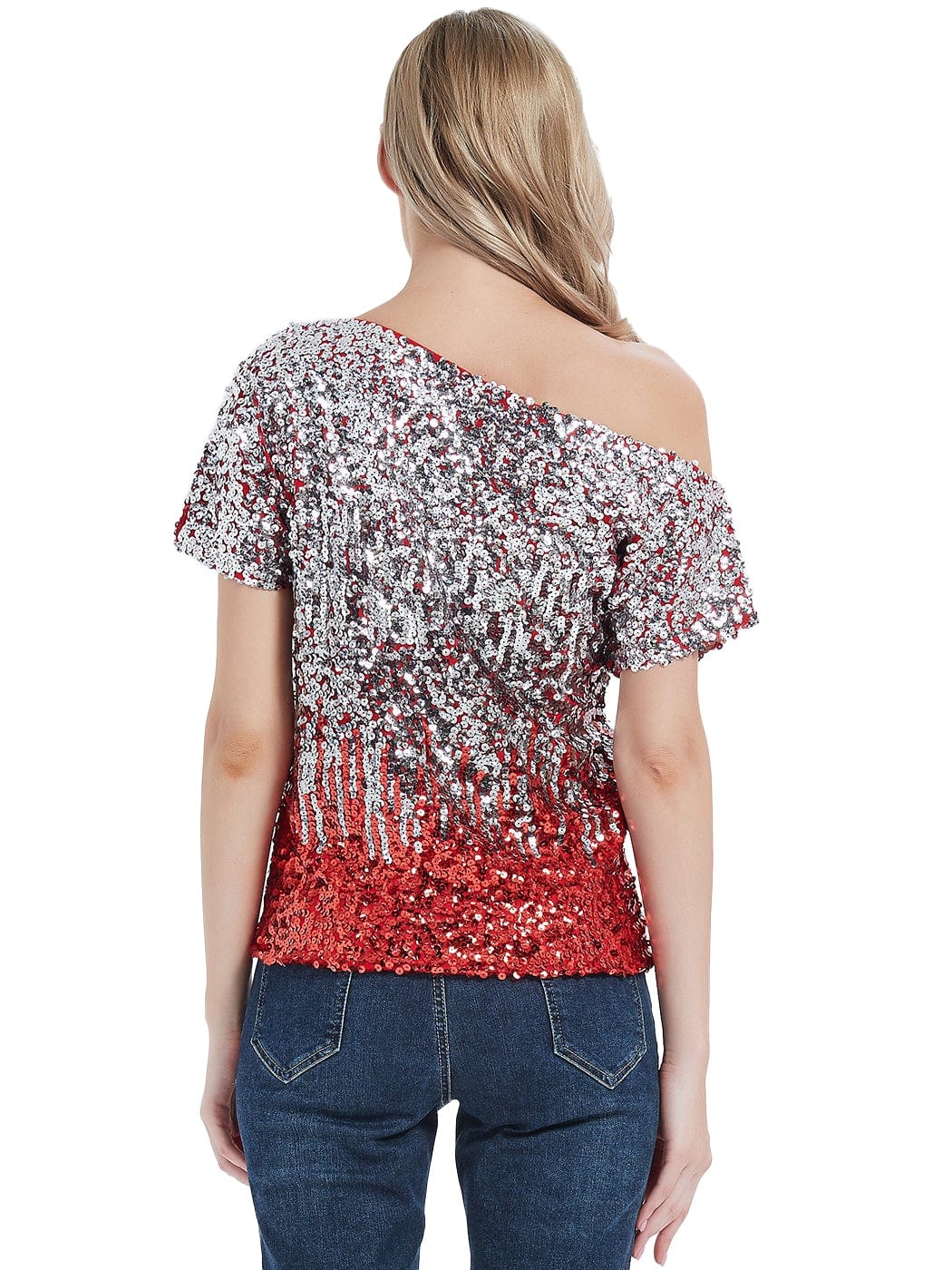 One Shoulder Sequin Top