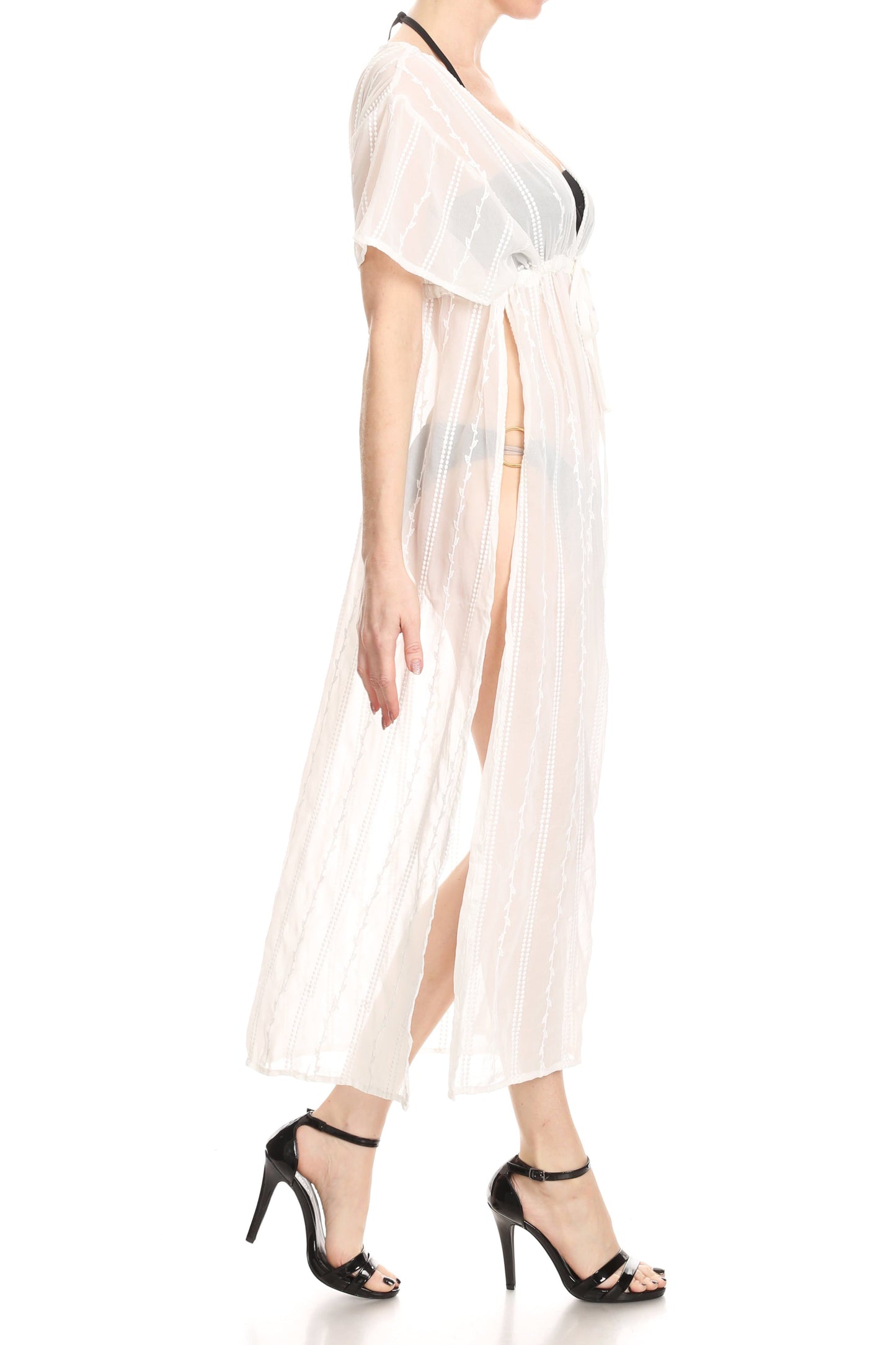 Tie Front Cover Up With Side Slits