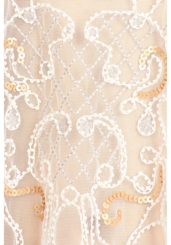 Top de encaje transparente bordado