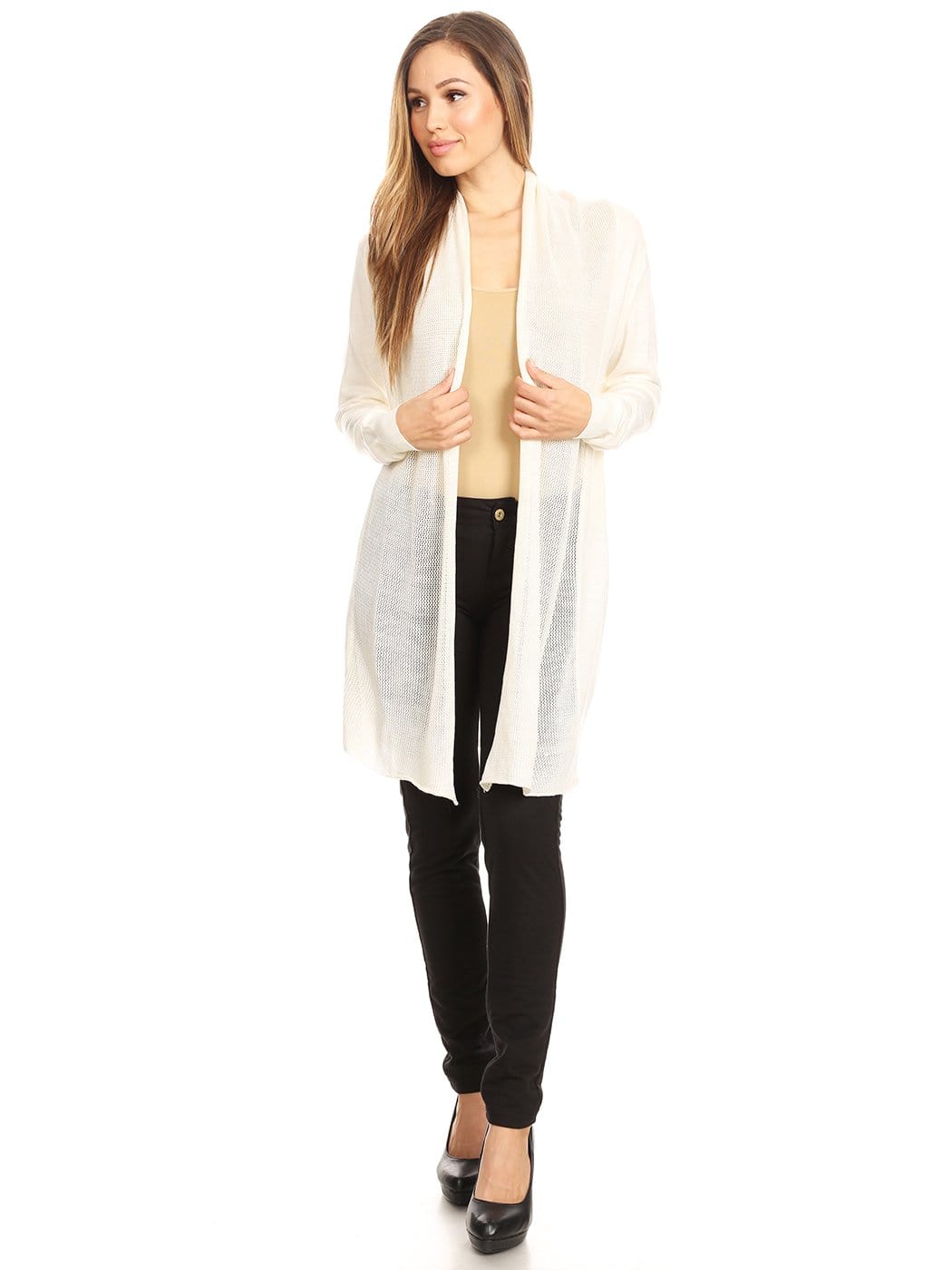 Casual Mesh Front Panel Cardi