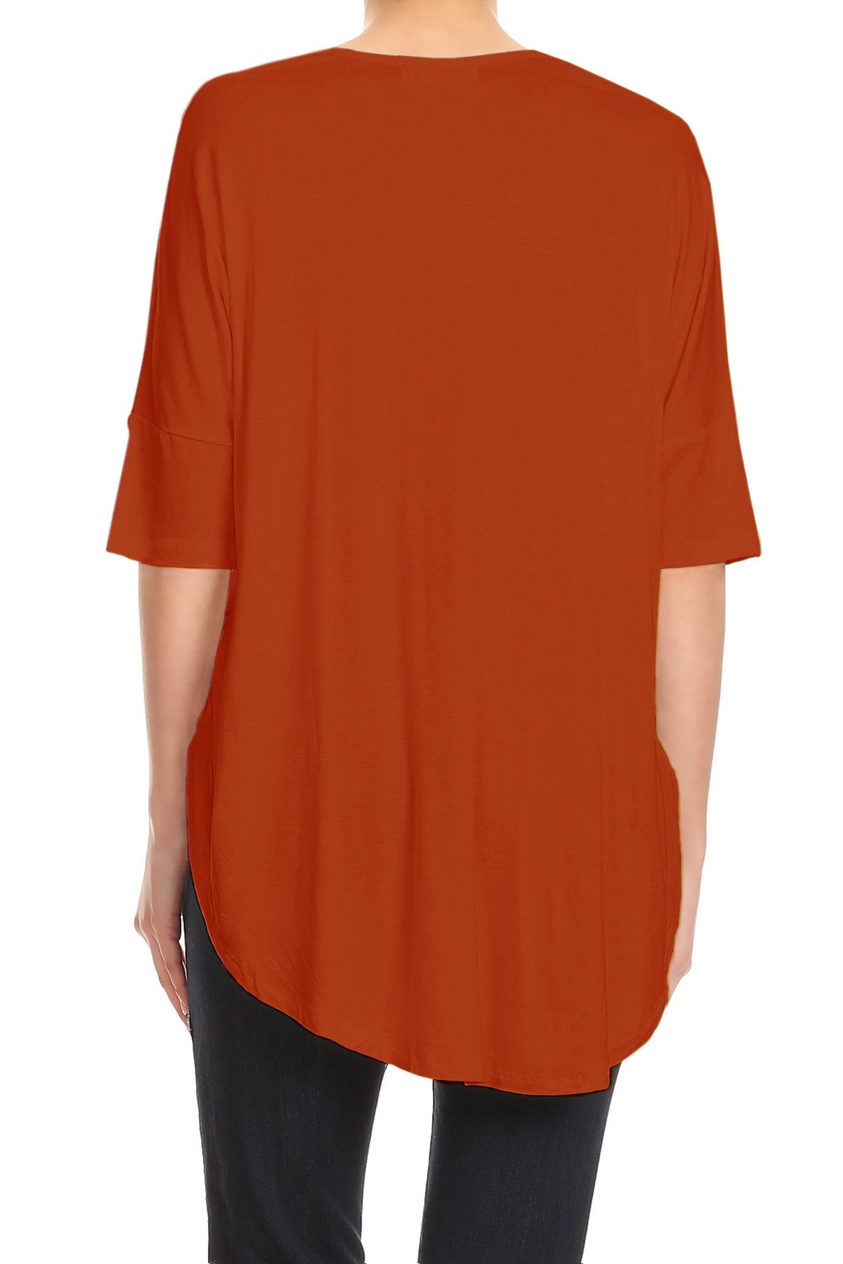 Blusa informal holgada con escote en V y cordones para mujer con mangas cortas estilo dolman