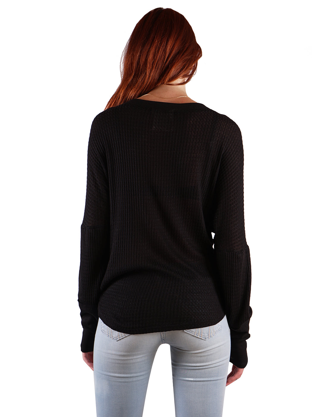 Waffle Button-Up Long Sleeve Shirt