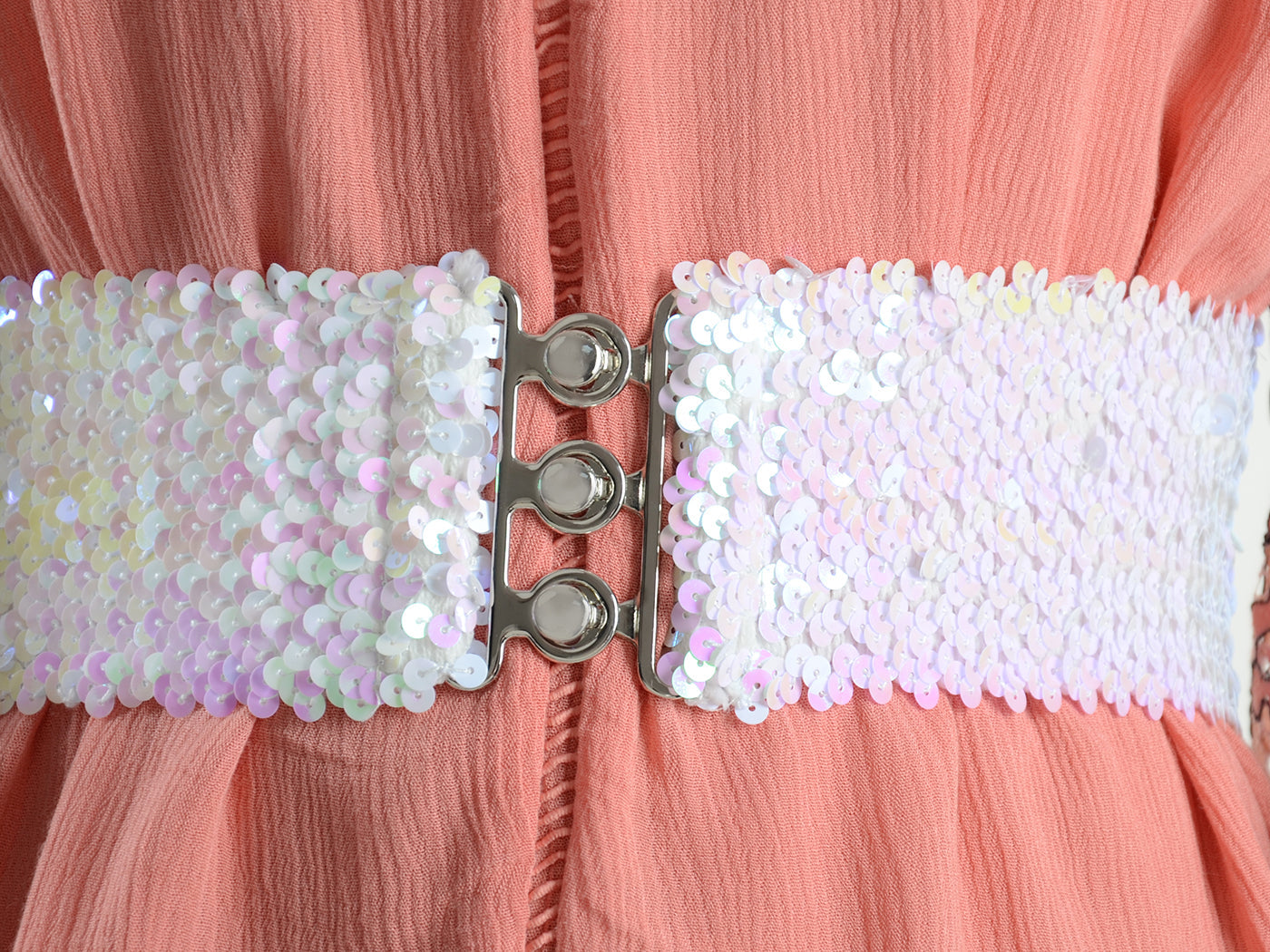 Sparkly Sequin Wide-Stretch Elastic Belt