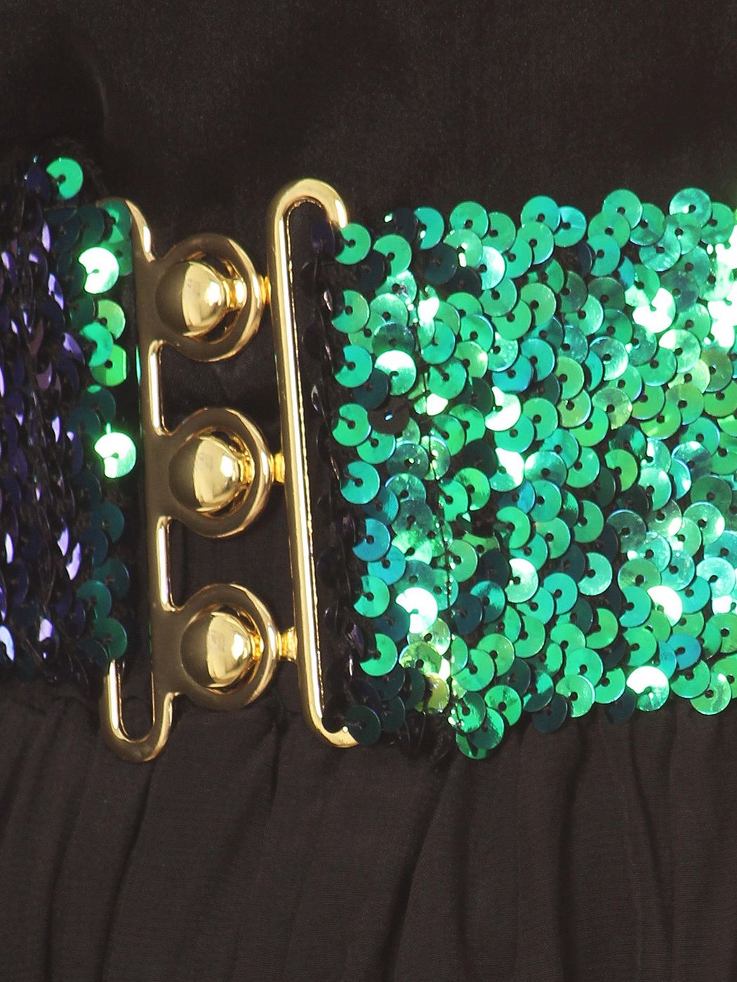 Sparkly Sequin Wide-Stretch Elastic Belt