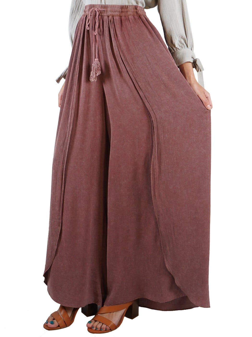 Pantalón Palazzo de talle alto para el día a día en verano