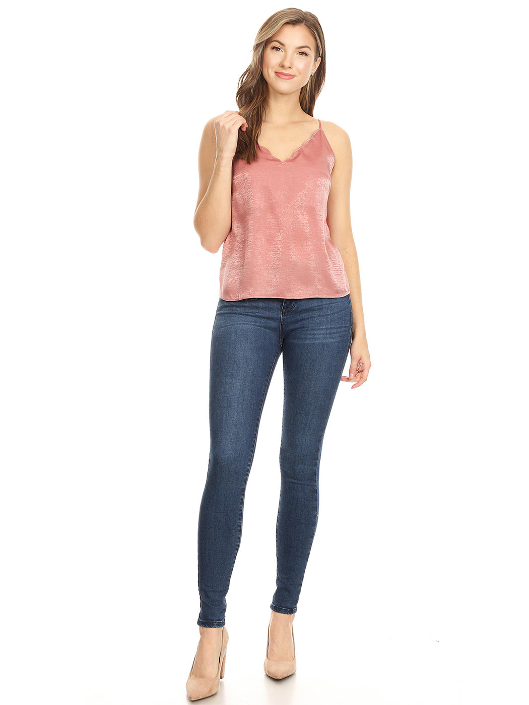 Camisola con tirantes de satén