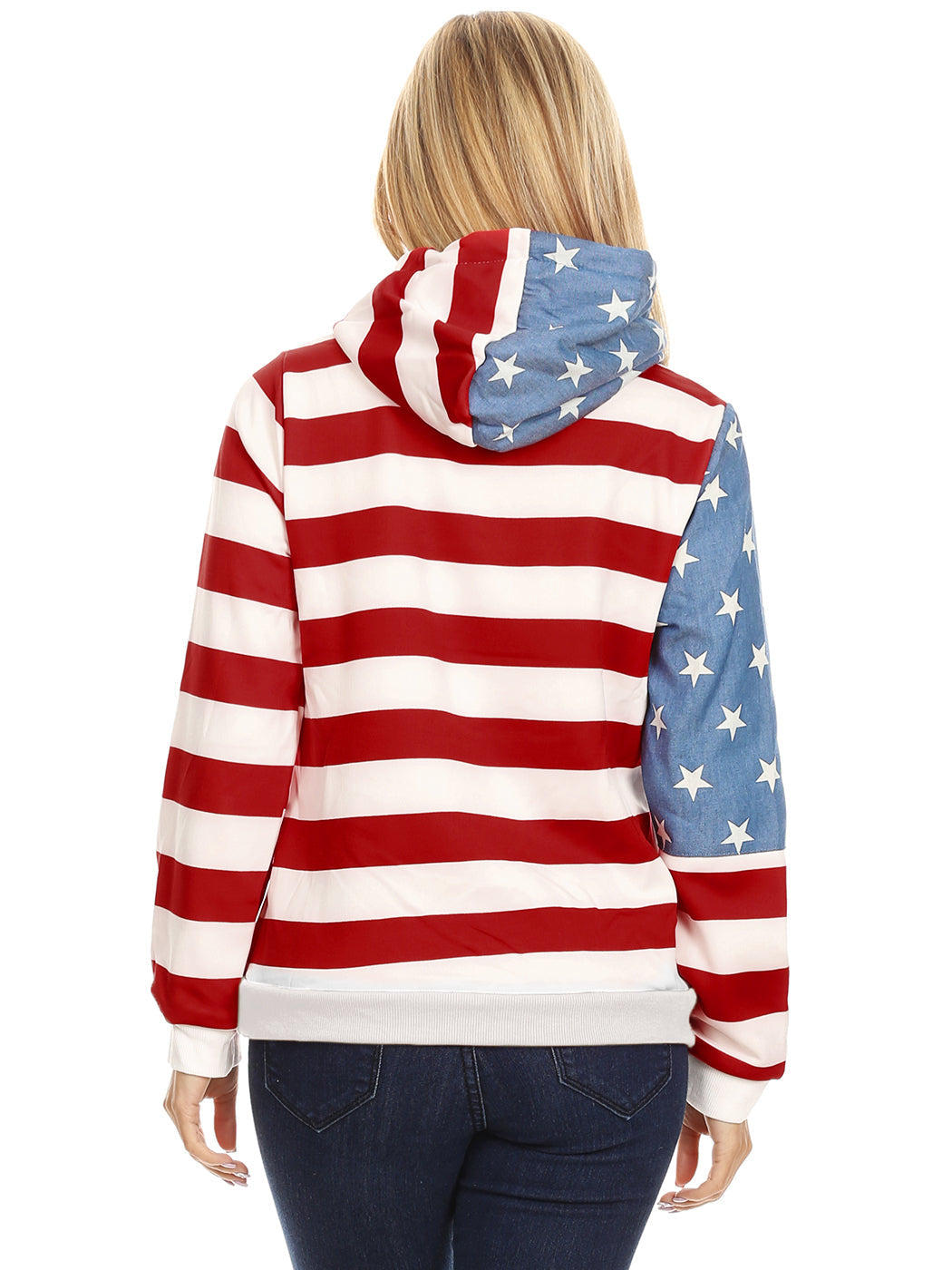 Sudadera con capucha y bandera estadounidense