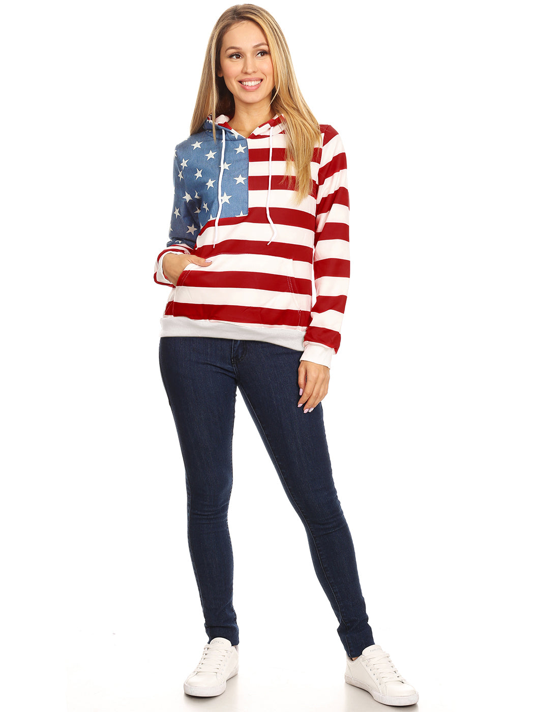 Sudadera con capucha y bandera estadounidense