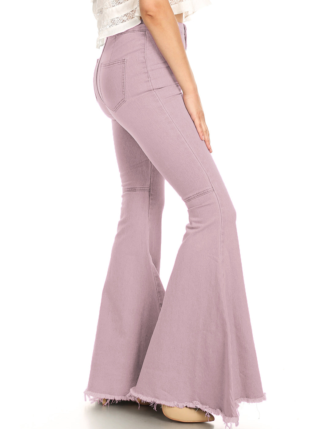 Pantalones vaqueros de cintura alta con campana