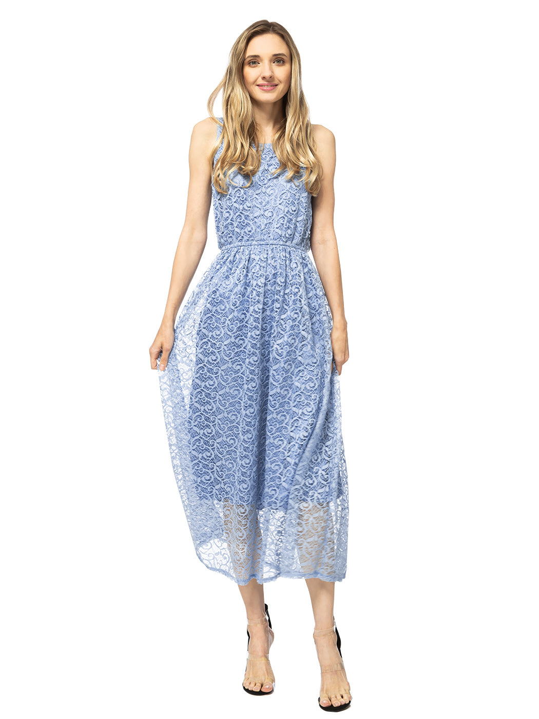 Casual Lace Floral Sleeveless Dress