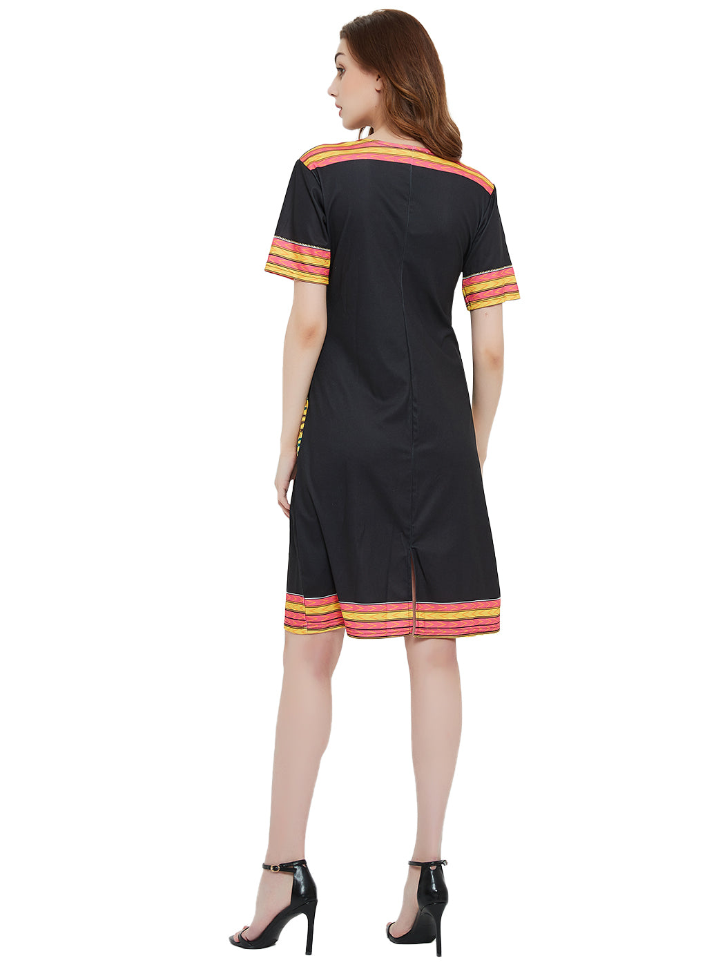 Minivestido de manga corta con estampado tribal dashiki