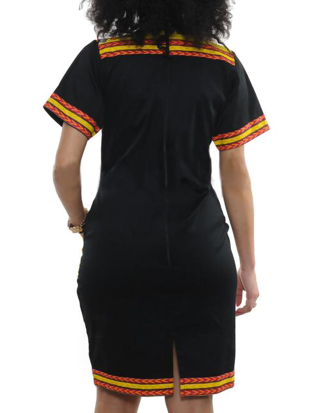 Minivestido de manga corta con estampado tribal dashiki