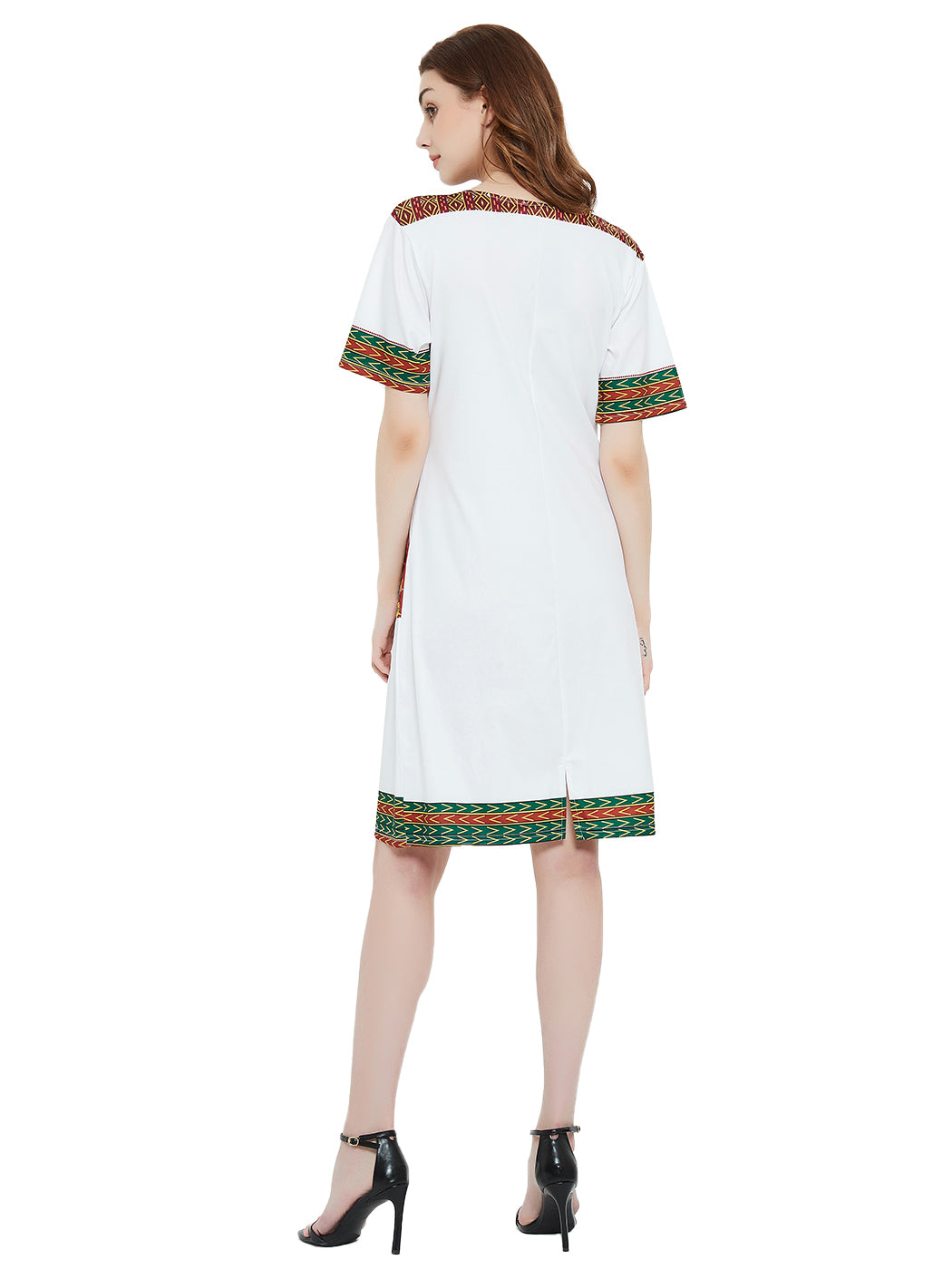 Minivestido de manga corta con estampado tribal dashiki