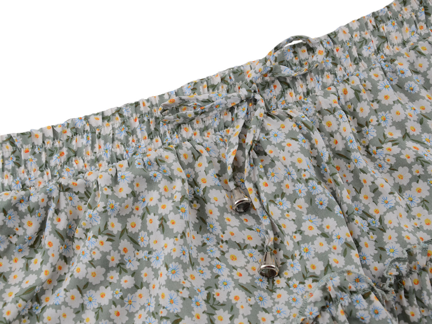 Minifalda con volantes y cordón ajustable con cintura elástica y estampado floral estilo bohemio de verano