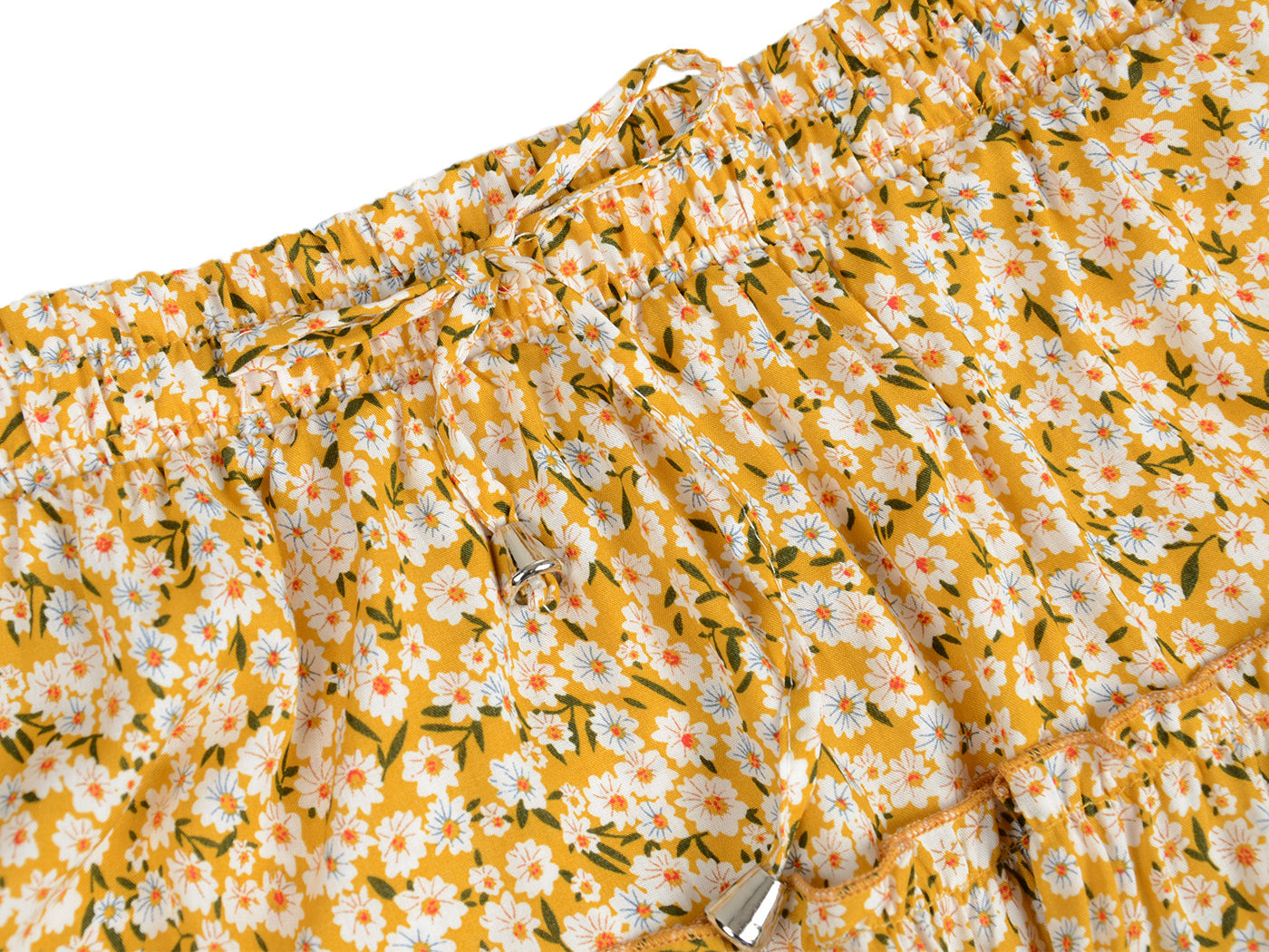 Minifalda con volantes y cordón ajustable con cintura elástica y estampado floral estilo bohemio de verano