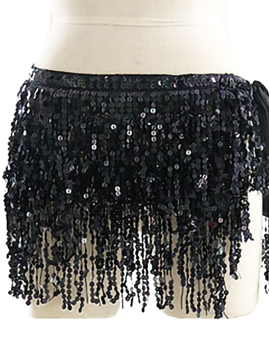 Fringe Tassel Sequin Tie Up Wrap Skirt Hip Scarf Cover Up