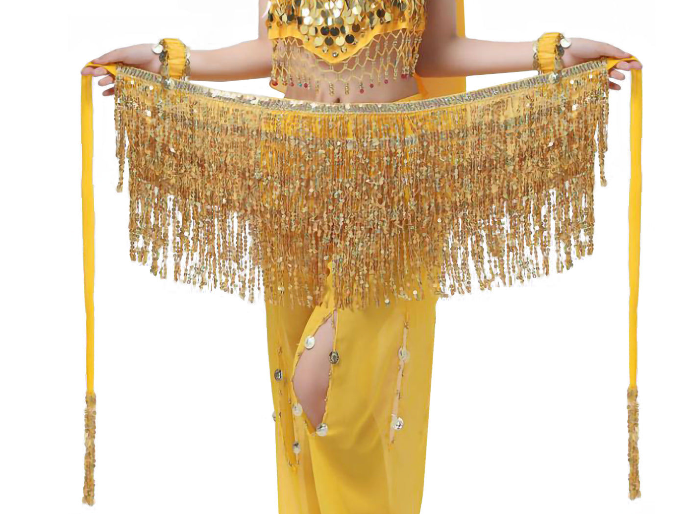 Fringe Tassel Sequin Tie Up Wrap Skirt Hip Scarf Cover Up