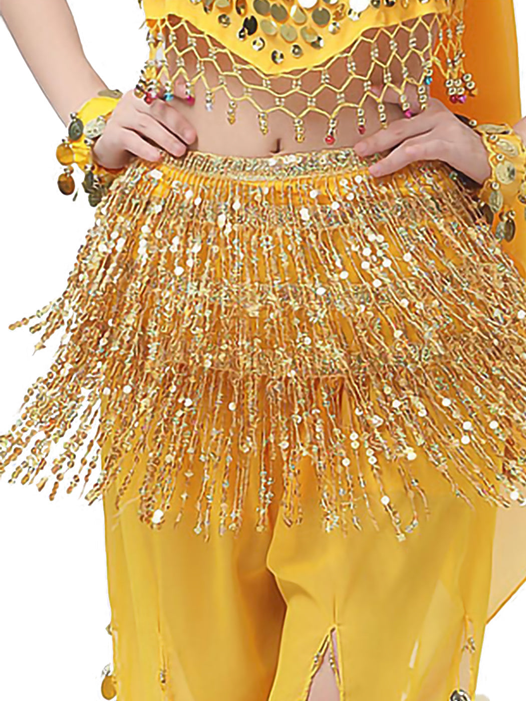 Fringe Tassel Sequin Tie Up Wrap Skirt Hip Scarf Cover Up