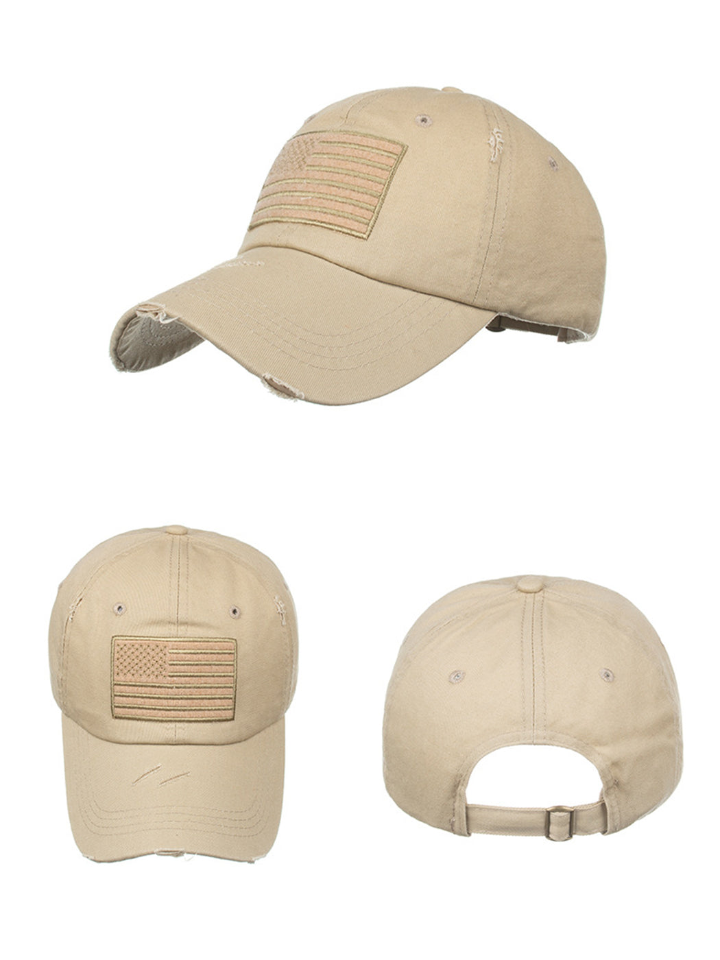 Gorra unisex con bandera estadounidense de Anna-Kaci | Gorra de béisbol desgastada con parche de bandera de EE. UU.