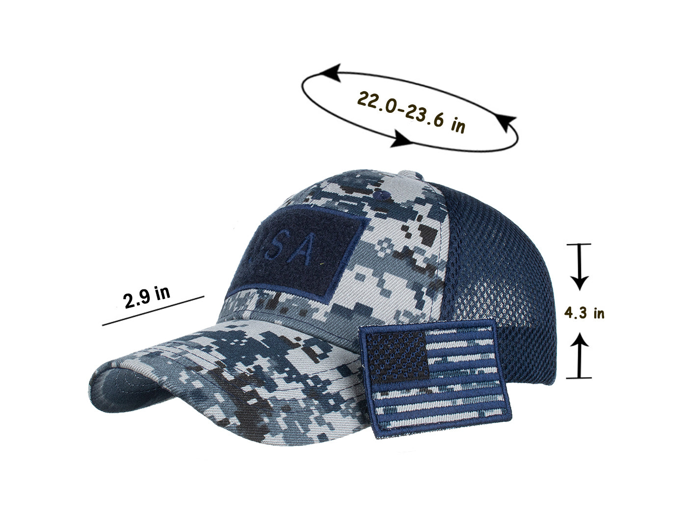 Gorra unisex con bandera estadounidense de Anna-Kaci | Gorra de béisbol desgastada con parche de bandera de EE. UU.