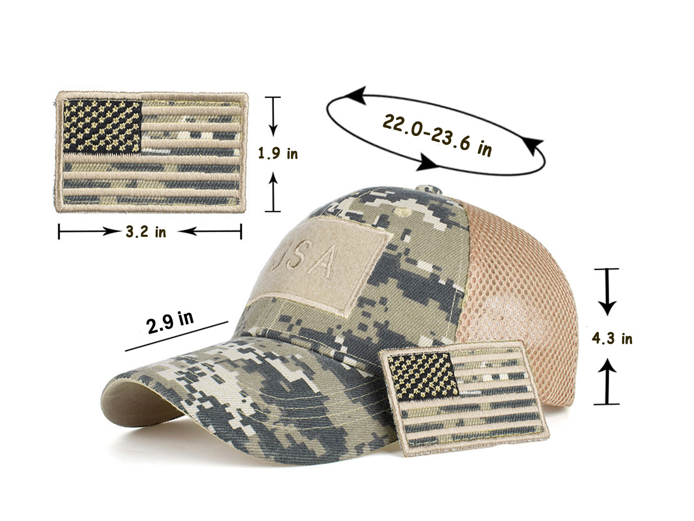 Gorra unisex con bandera estadounidense de Anna-Kaci | Gorra de béisbol desgastada con parche de bandera de EE. UU.