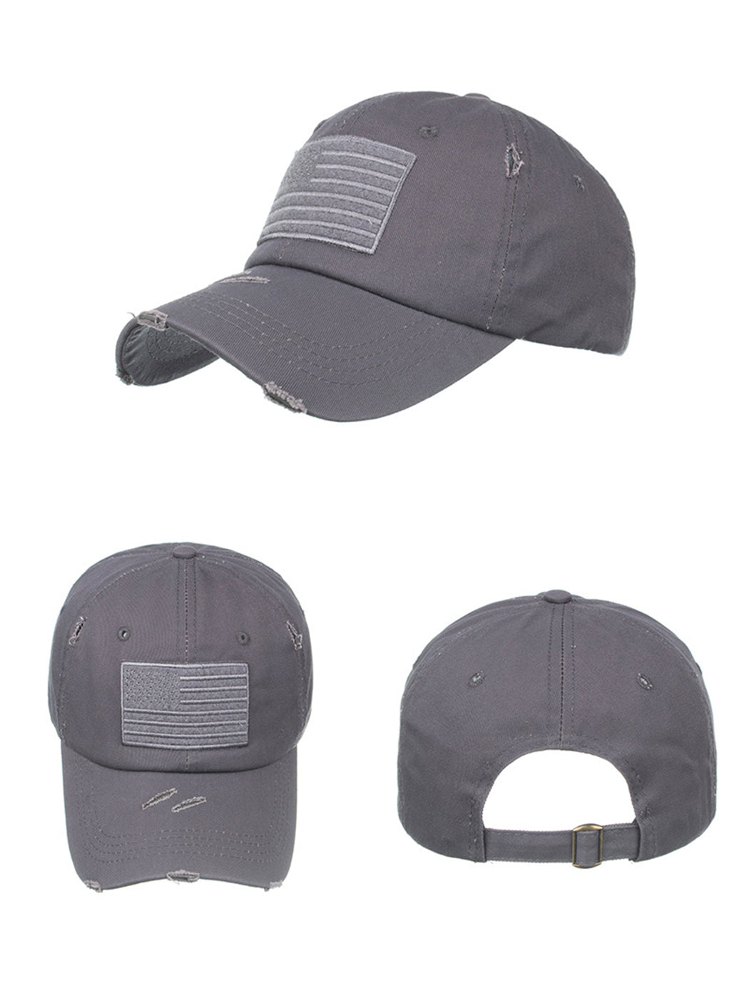 Gorra unisex con bandera estadounidense de Anna-Kaci | Gorra de béisbol desgastada con parche de bandera de EE. UU.