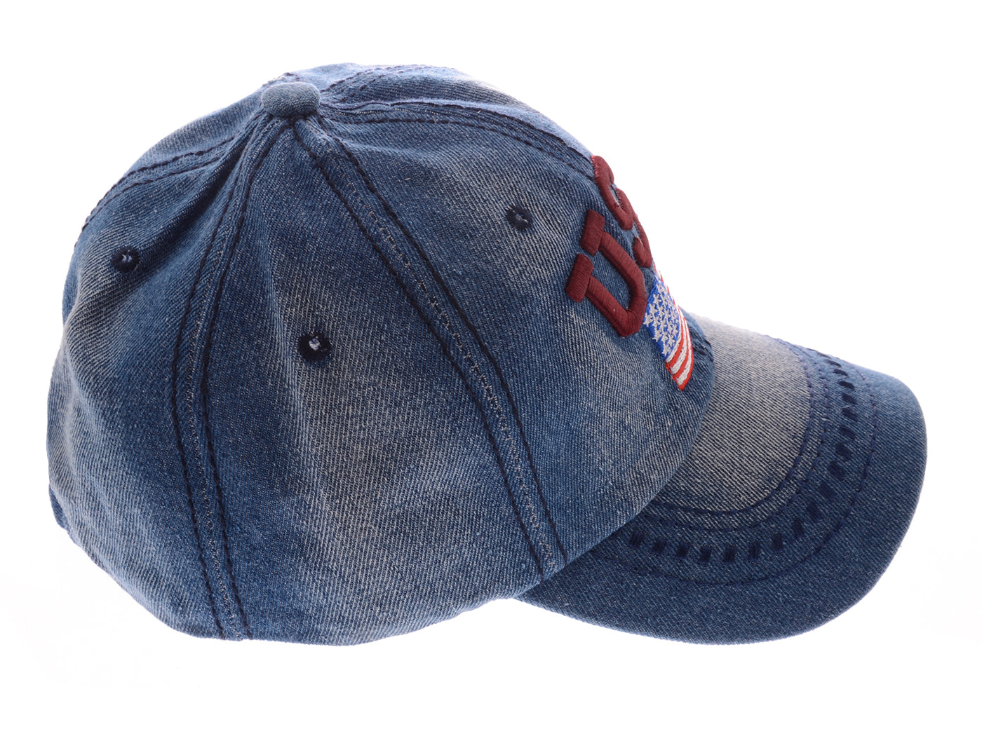Gorra de algodón lavado con parche bordado de la bandera estadounidense del 4 de julio de Anna-Kaci