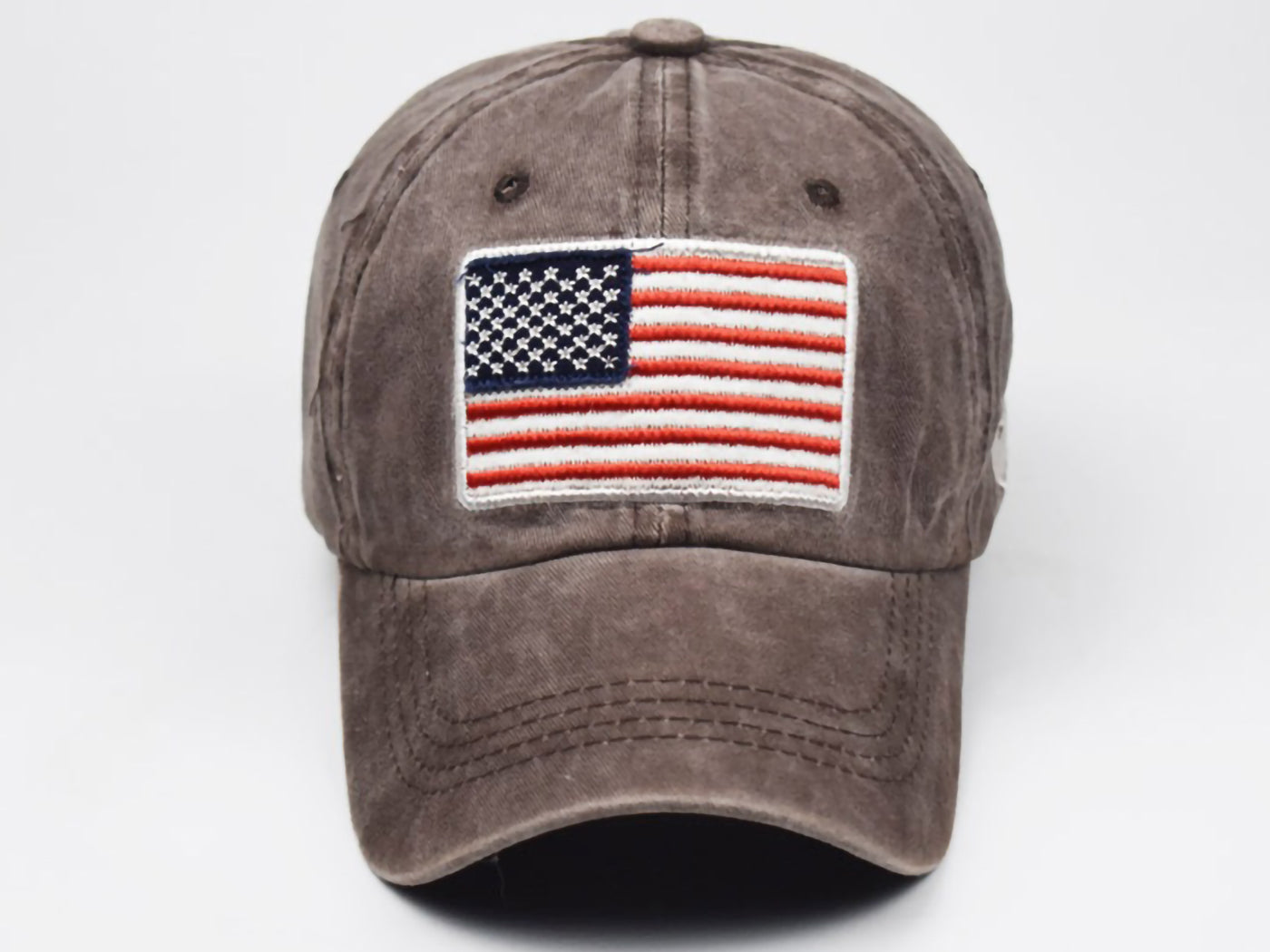 Gorra de algodón lavado con parche bordado de la bandera estadounidense del 4 de julio de Anna-Kaci