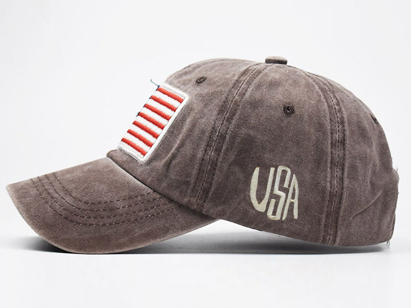 Gorra de algodón lavado con parche bordado de la bandera estadounidense del 4 de julio de Anna-Kaci
