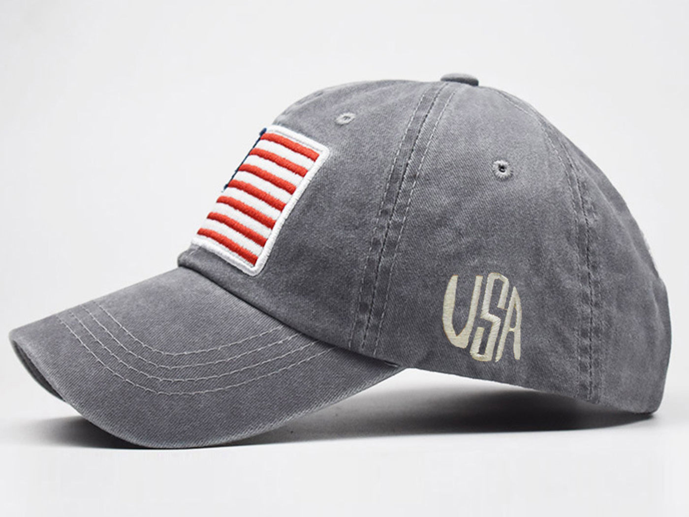 Gorra de algodón lavado con parche bordado de la bandera estadounidense del 4 de julio de Anna-Kaci