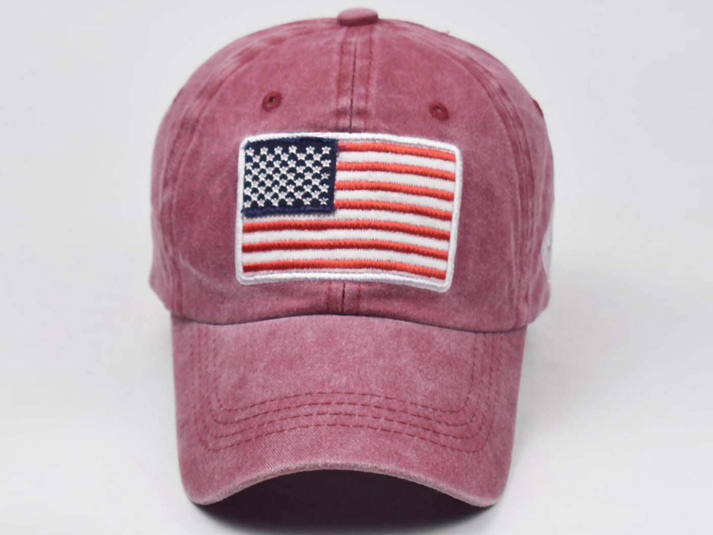 Gorra de algodón lavado con parche bordado de la bandera estadounidense del 4 de julio de Anna-Kaci