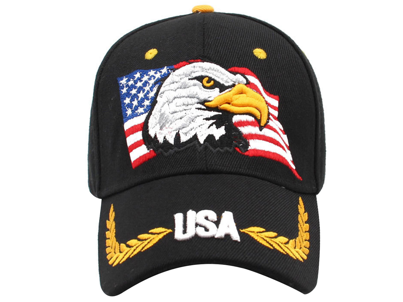 Gorras de béisbol con velcro ajustables en 3D con la bandera estadounidense patriótica de Anna-Kaci, con águila y halcón