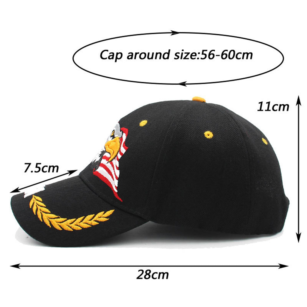 Gorras de béisbol con velcro ajustables en 3D con la bandera estadounidense patriótica de Anna-Kaci, con águila y halcón