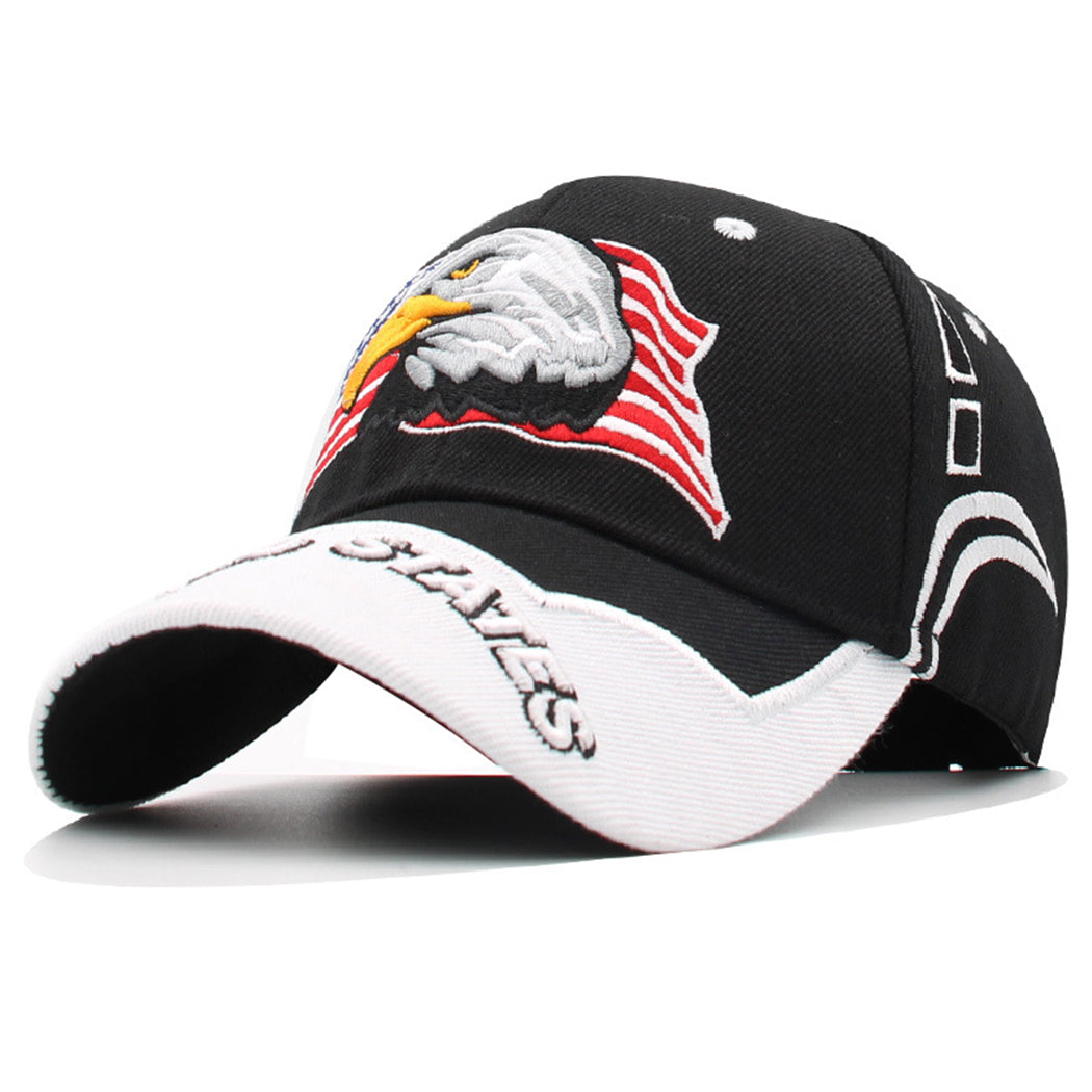 Gorras de béisbol con velcro ajustables en 3D con la bandera estadounidense patriótica de Anna-Kaci, con águila y halcón