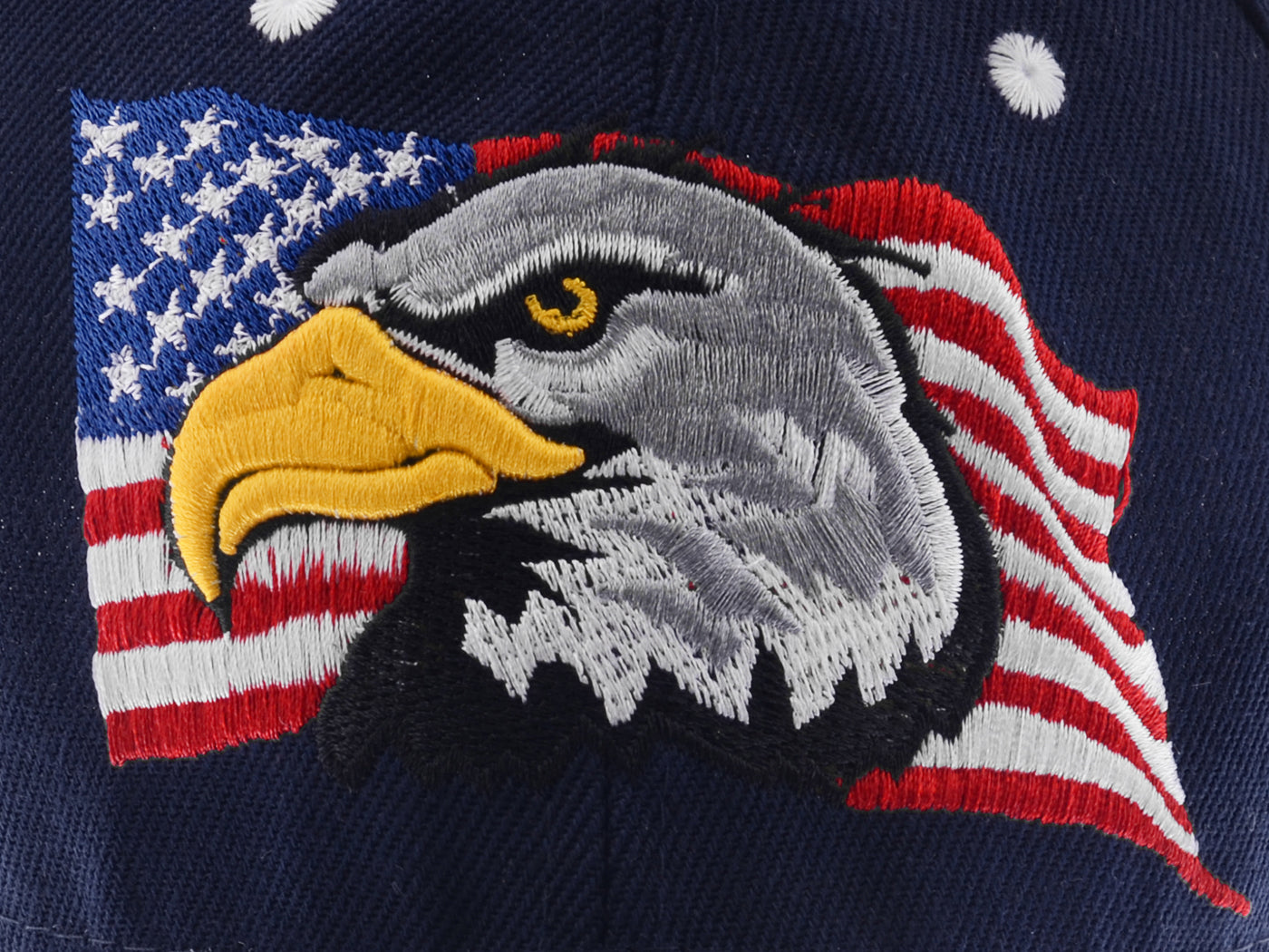 Gorras de béisbol con velcro ajustables en 3D con la bandera estadounidense patriótica de Anna-Kaci, con águila y halcón