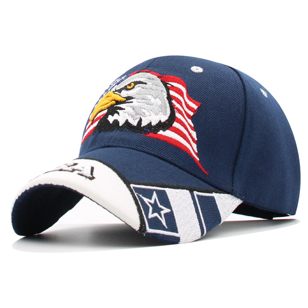 Gorras de béisbol con velcro ajustables en 3D con la bandera estadounidense patriótica de Anna-Kaci, con águila y halcón