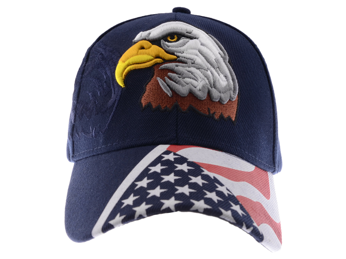 Gorras de béisbol con velcro ajustables en 3D con la bandera estadounidense patriótica de Anna-Kaci, con águila y halcón