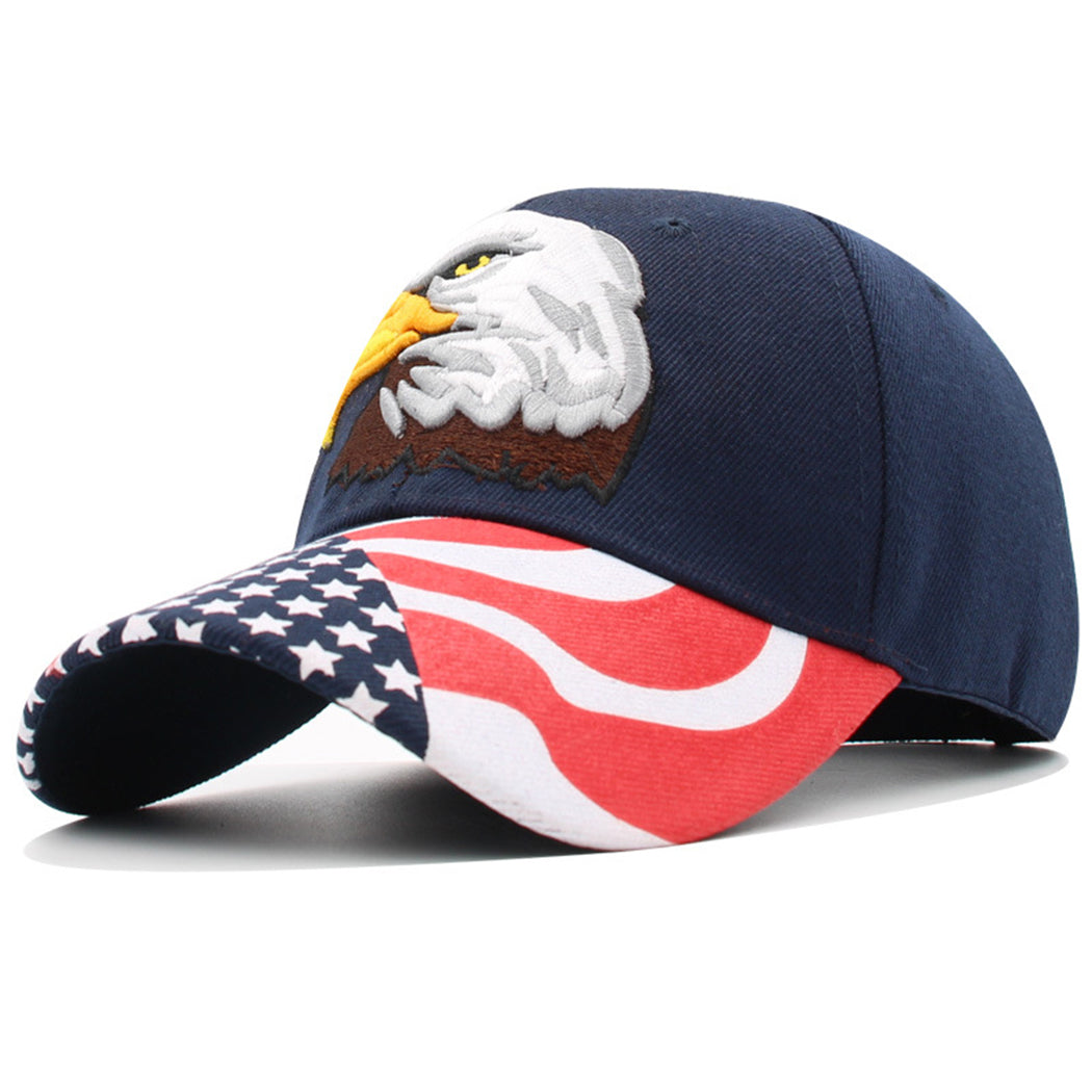 Gorras de béisbol con velcro ajustables en 3D con la bandera estadounidense patriótica de Anna-Kaci, con águila y halcón