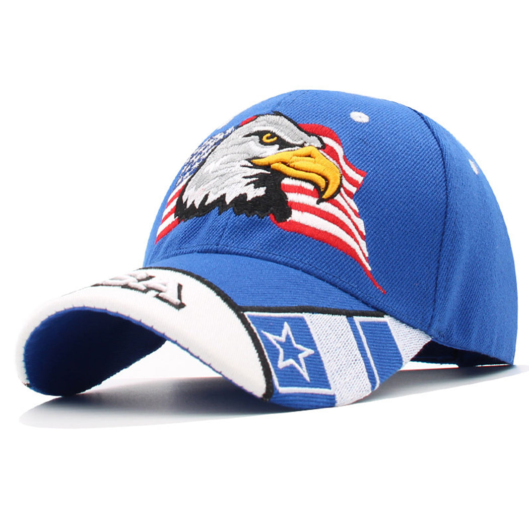 Gorras de béisbol con velcro ajustables en 3D con la bandera estadounidense patriótica de Anna-Kaci, con águila y halcón