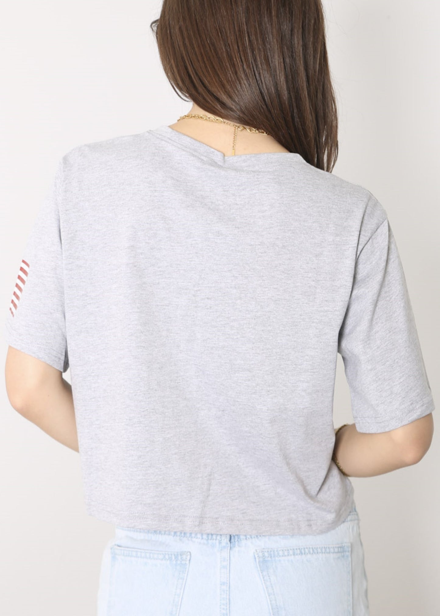 Camiseta de manga corta con estampado de letras para mujer de Anna-Kaci con la bandera de EE. UU. del 4 de julio