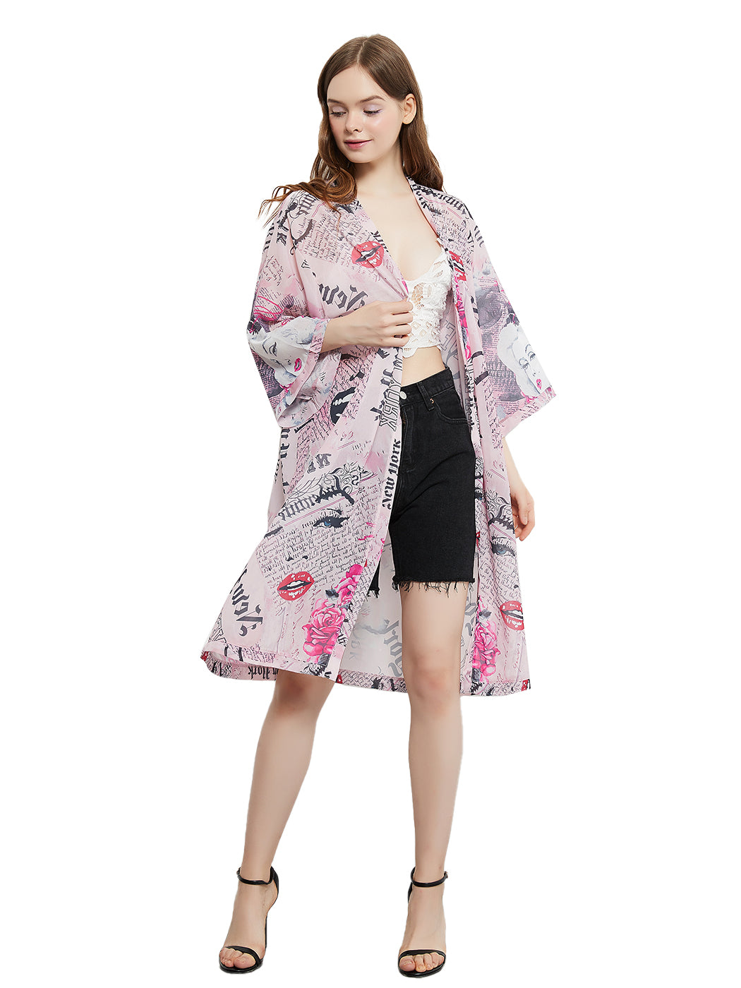 Women Marilyn Monroe Shirts Cardigan Long Open Stuff Kimonos