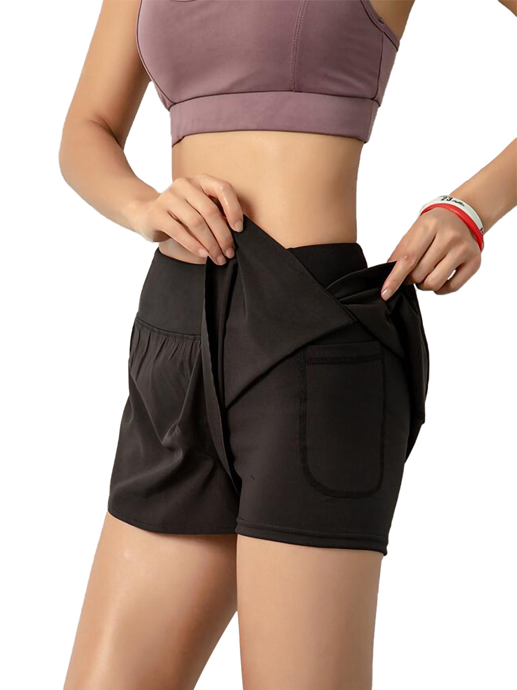 Pantalones cortos de entrenamiento para correr de secado rápido con bolsillo