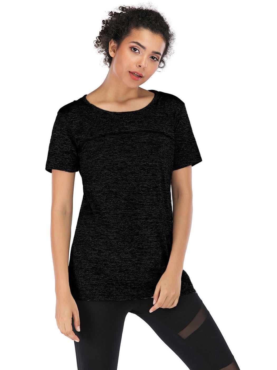 Camisetas de yoga de manga corta Ropa deportiva Entrenamientos para correr Camisetas deportivas con espalda cruzada