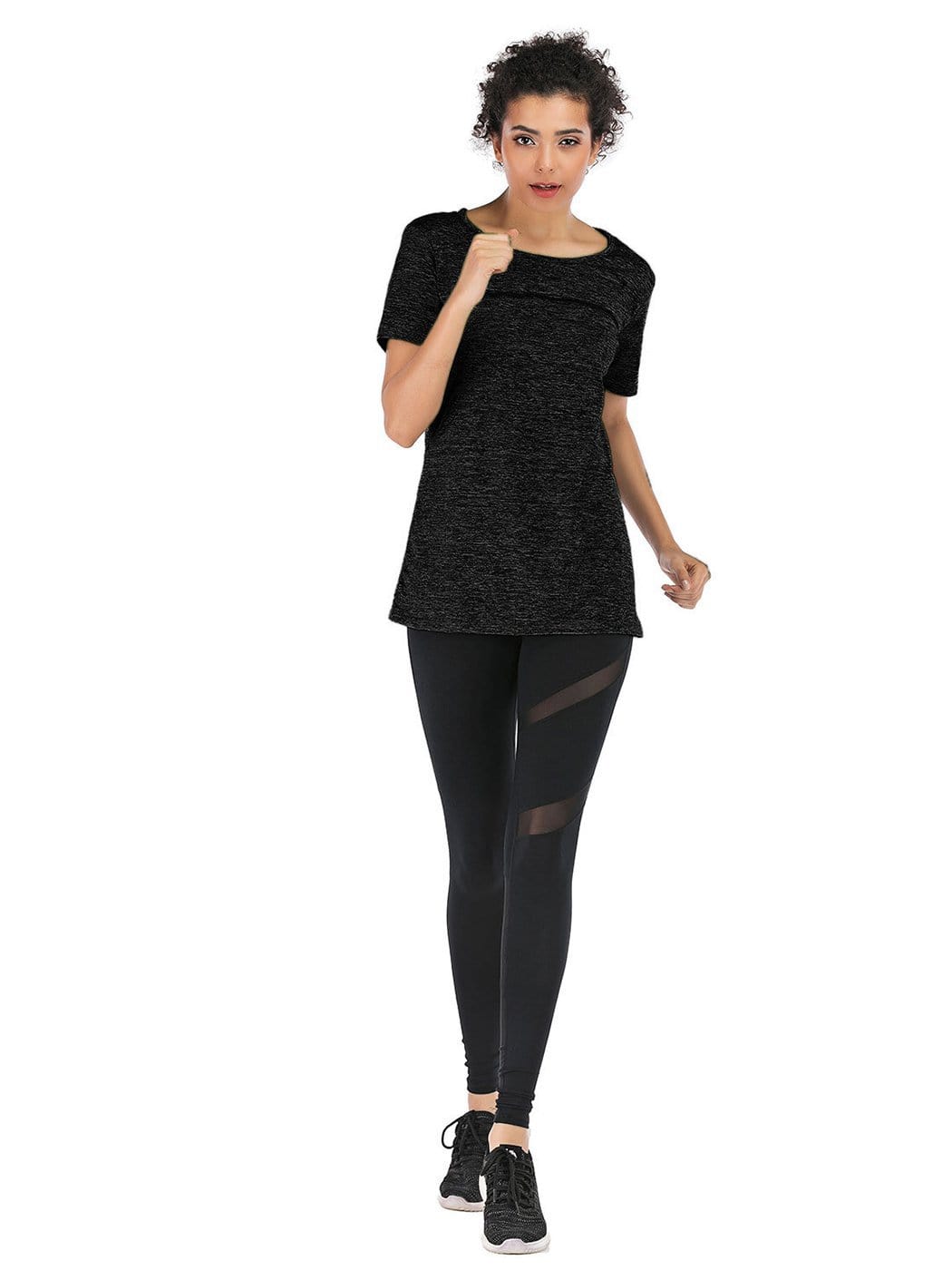 Camisetas de yoga de manga corta Ropa deportiva Entrenamientos para correr Camisetas deportivas con espalda cruzada