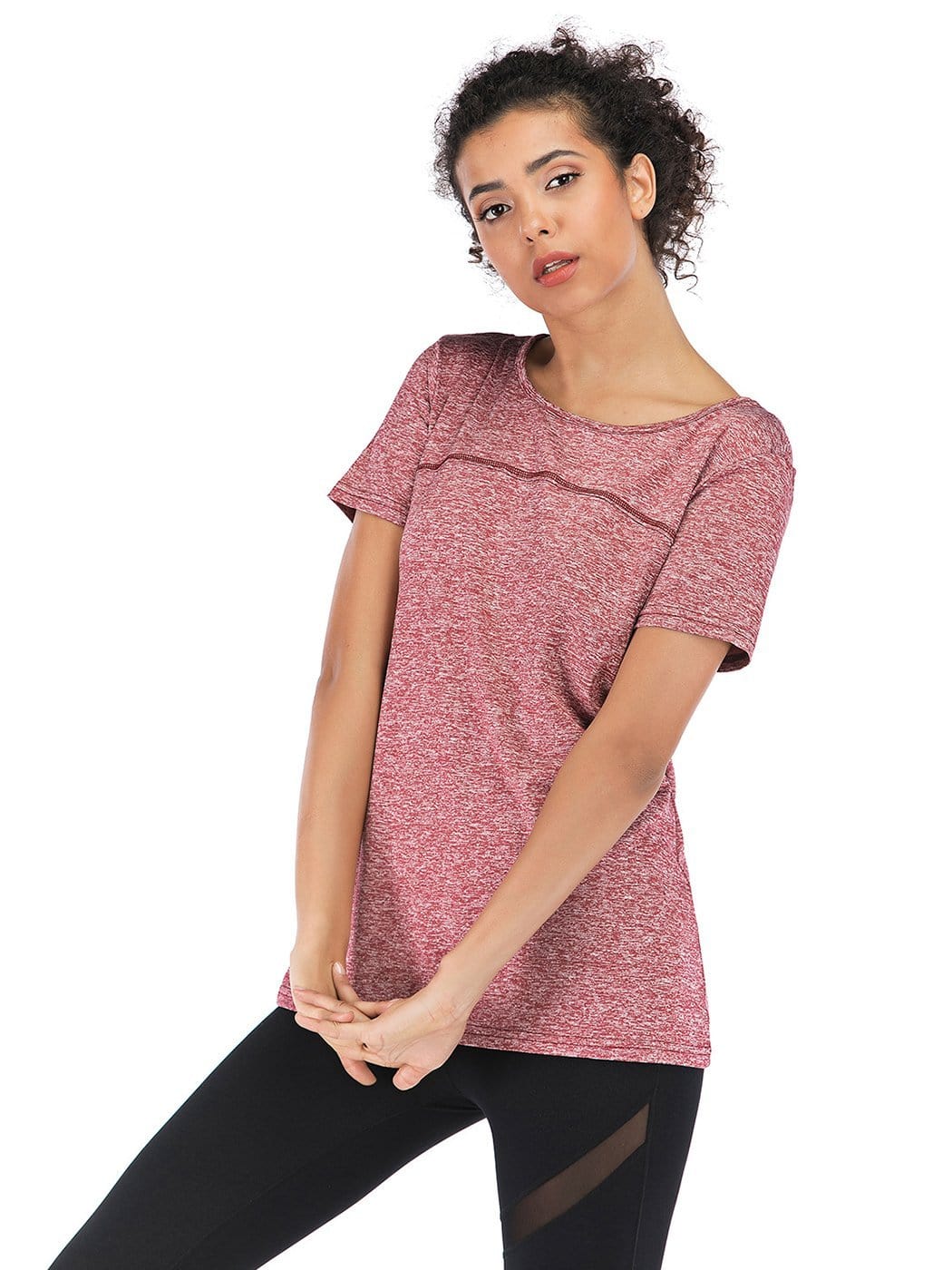 Camisetas de yoga de manga corta Ropa deportiva Entrenamientos para correr Camisetas deportivas con espalda cruzada