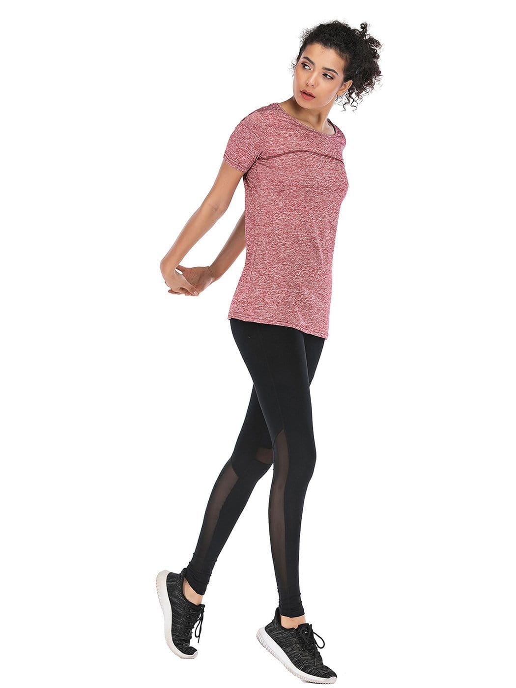 Camisetas de yoga de manga corta Ropa deportiva Entrenamientos para correr Camisetas deportivas con espalda cruzada