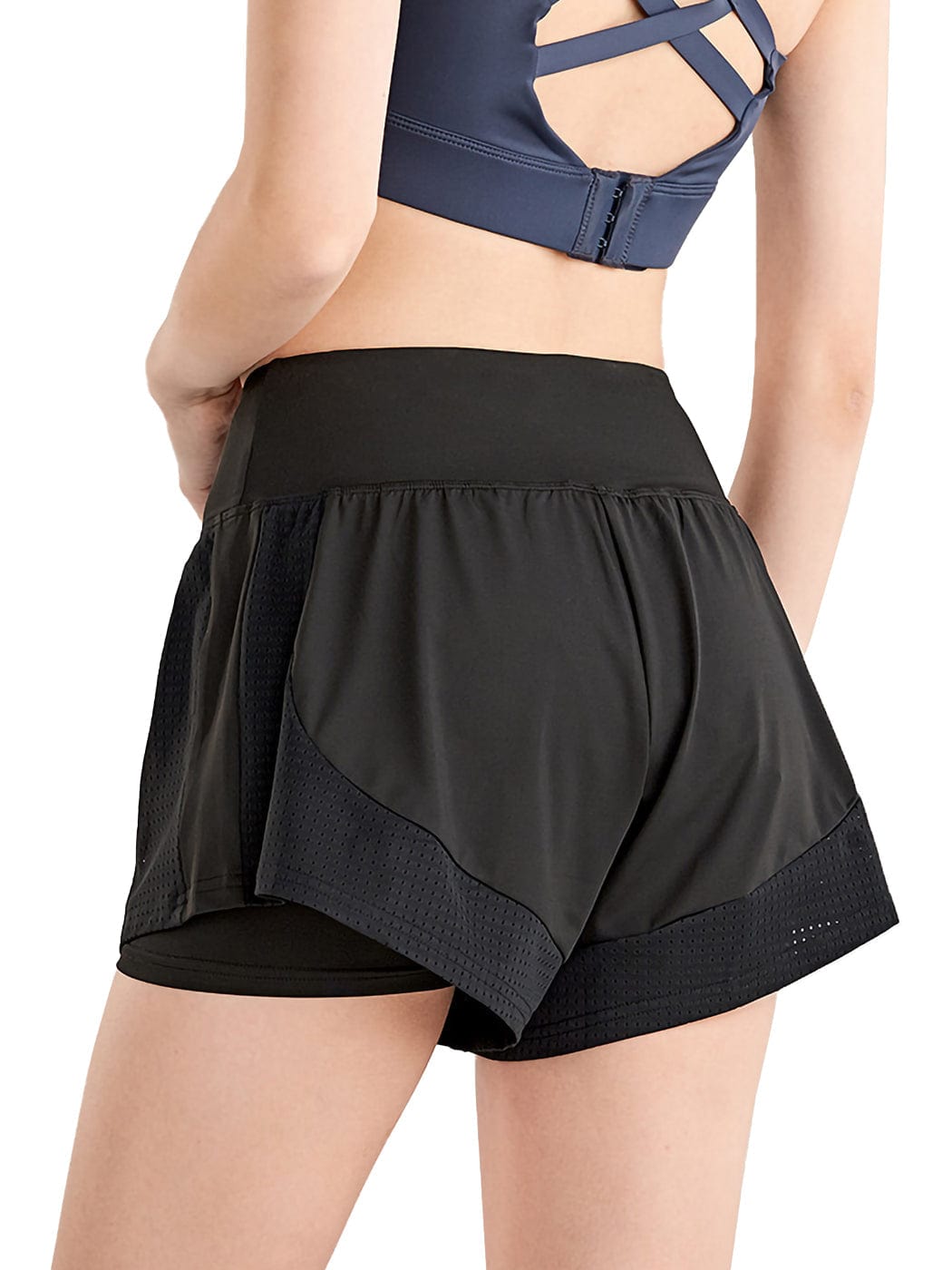 Pantalones cortos sueltos de secado rápido para correr, 2 en 1, para gimnasio